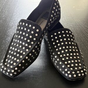 Dolce Vita Black Studded Slip-On Loafers